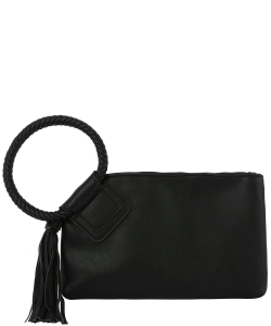 Fashion Handcufee Tassel Wristlet Clutch JYM-0346 BLACK